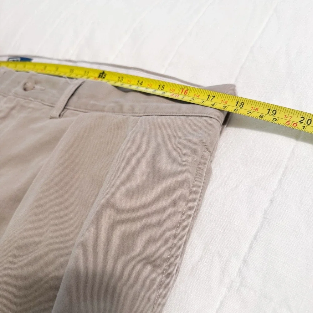 Polo Ralph Lauren Ethan Pant Mens 35x32 Khaki Tan‎ Double Pleated Chino
